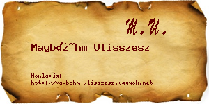 Mayböhm Ulisszesz névjegykártya